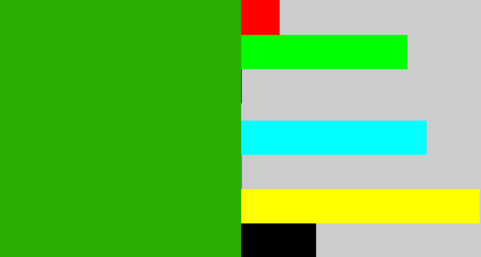 Hex color #28af01 - green