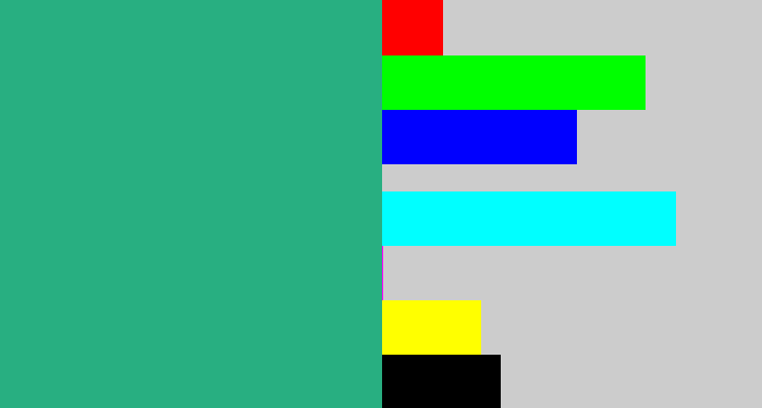 Hex color #28af81 - bluey green