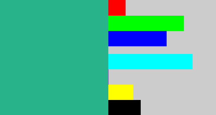 Hex color #28b38a - greenish teal