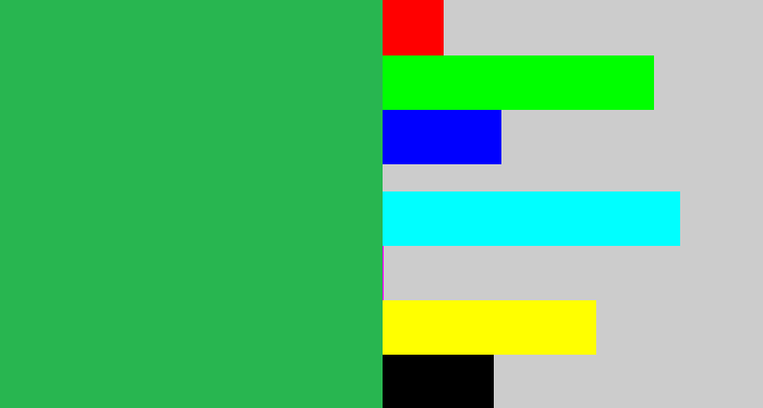 Hex color #28b650 - medium green