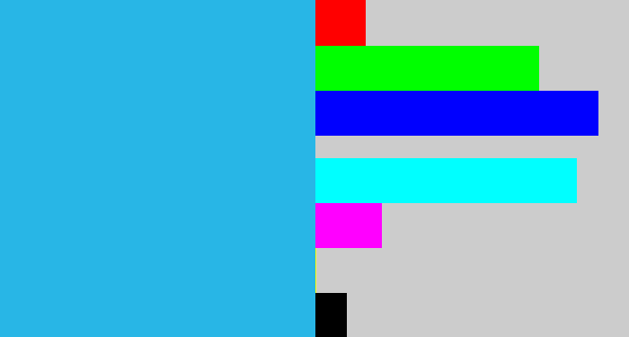Hex color #28b6e6 - azure