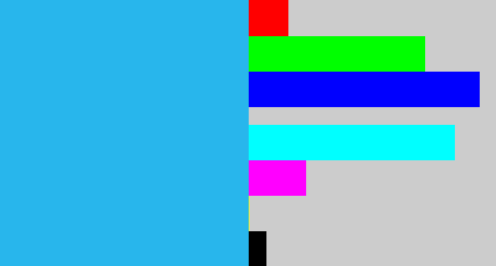 Hex color #28b6ec - azure