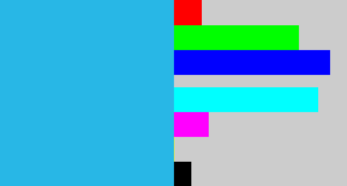Hex color #28b7e6 - azure