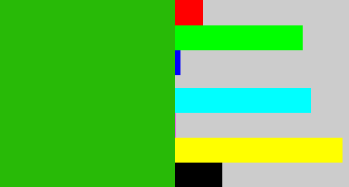 Hex color #28ba07 - green