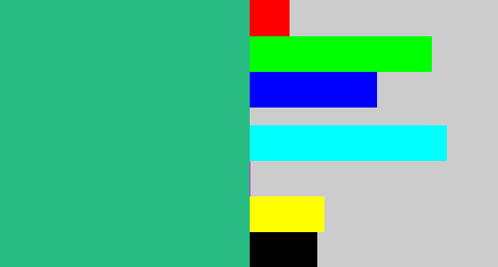 Hex color #28bb83 - greenish teal