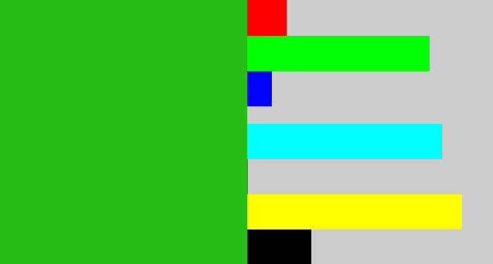 Hex color #28bc19 - green