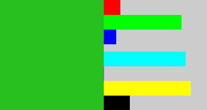 Hex color #28c01f - green