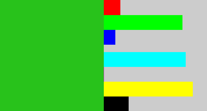 Hex color #28c21b - green
