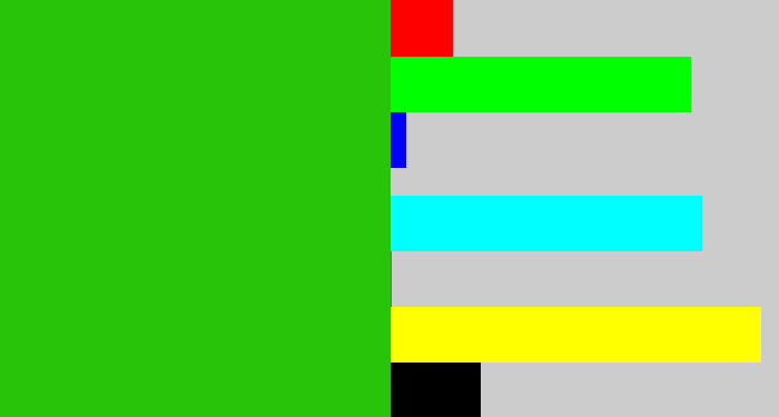 Hex color #28c40a - green