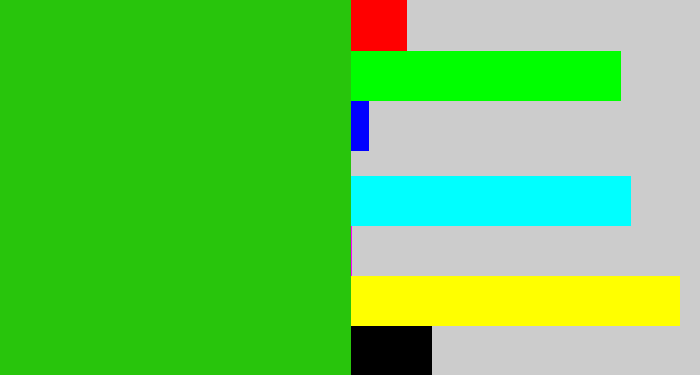 Hex color #28c50c - green