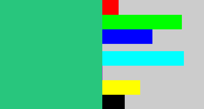 Hex color #28c67d - greenish teal