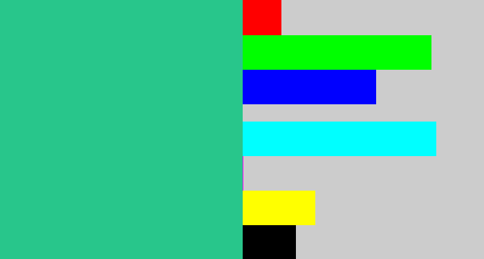 Hex color #28c68b - greenblue