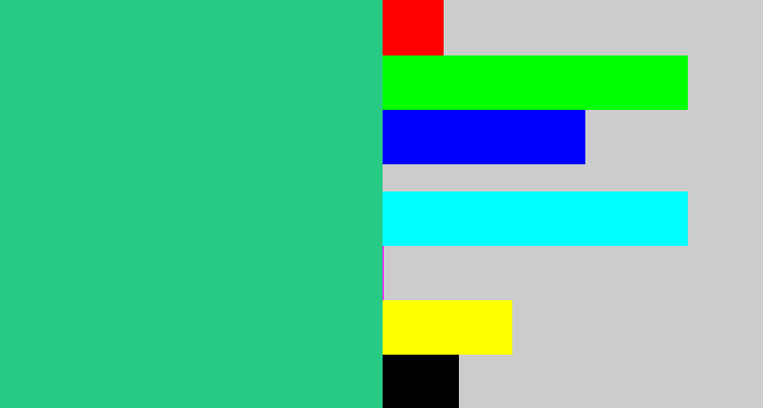 Hex color #28cb86 - greenblue
