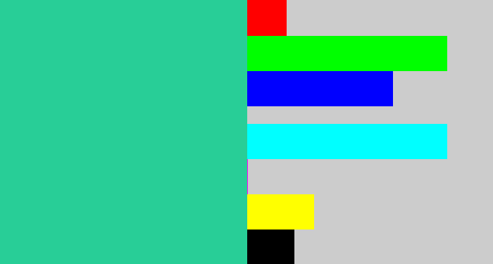 Hex color #28ce97 - greenblue