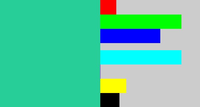 Hex color #28ce98 - greenblue
