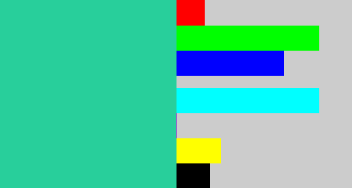 Hex color #28cf9b - greenblue