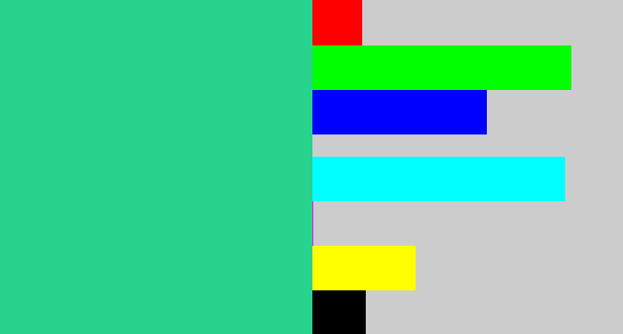 Hex color #28d38e - greenblue