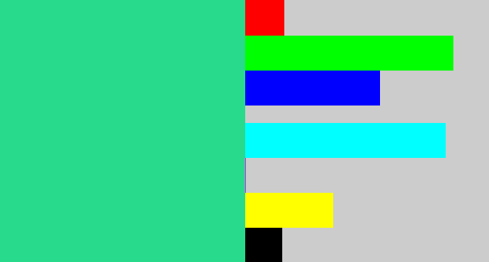 Hex color #28da8c - greenblue