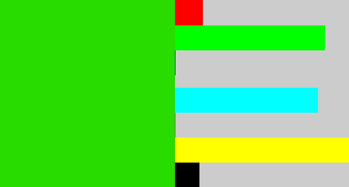 Hex color #28dc00 - vivid green