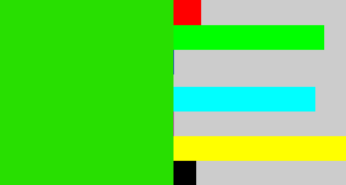 Hex color #28df01 - vivid green