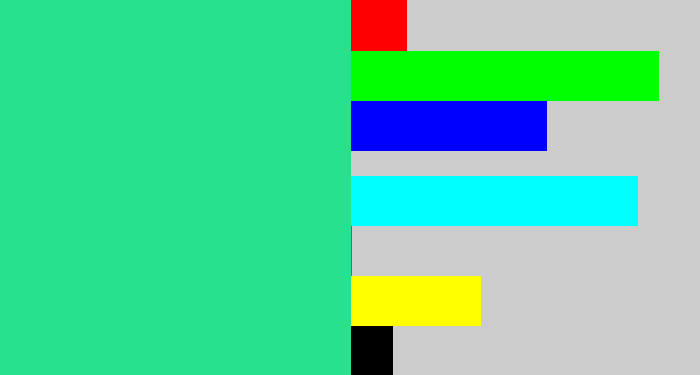 Hex color #28e18e - aqua green