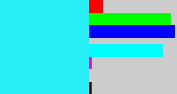 Hex color #28eef7 - bright light blue