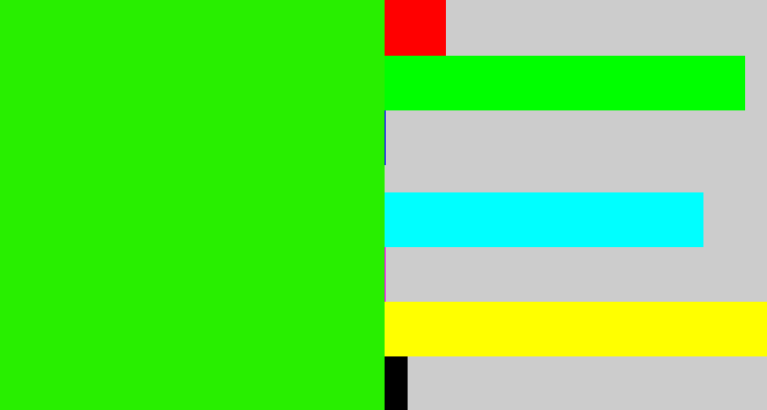Hex color #28ef00 - vivid green