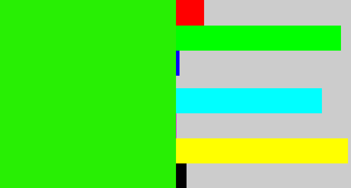 Hex color #28ef04 - vivid green