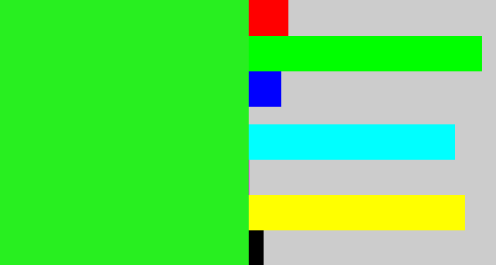 Hex color #28ef20 - radioactive green