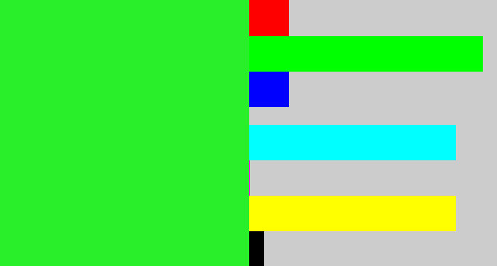 Hex color #28ef29 - radioactive green