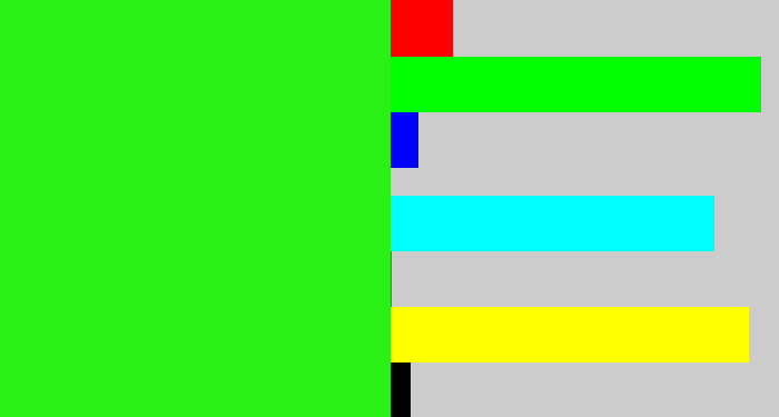 Hex color #28f113 - vivid green