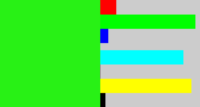 Hex color #28f115 - vivid green
