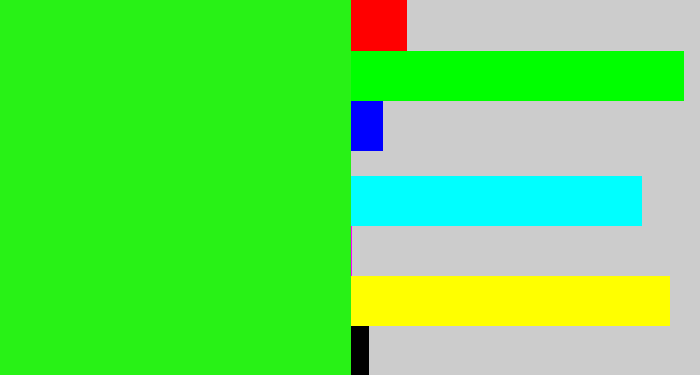 Hex color #28f216 - vivid green