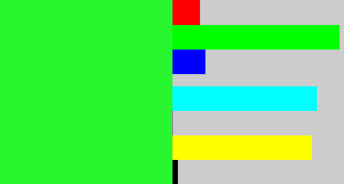 Hex color #28f730 - hot green