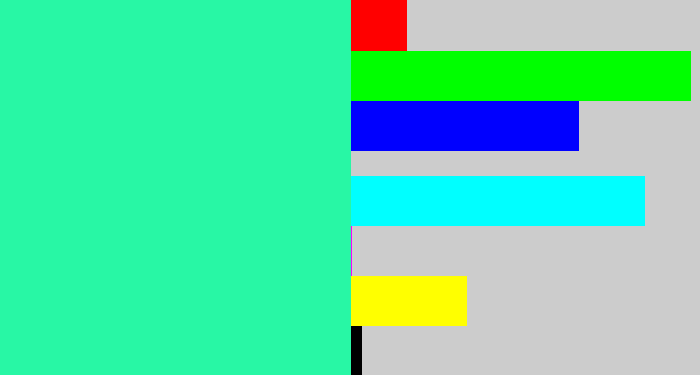 Hex color #28f7a5 - greenish cyan