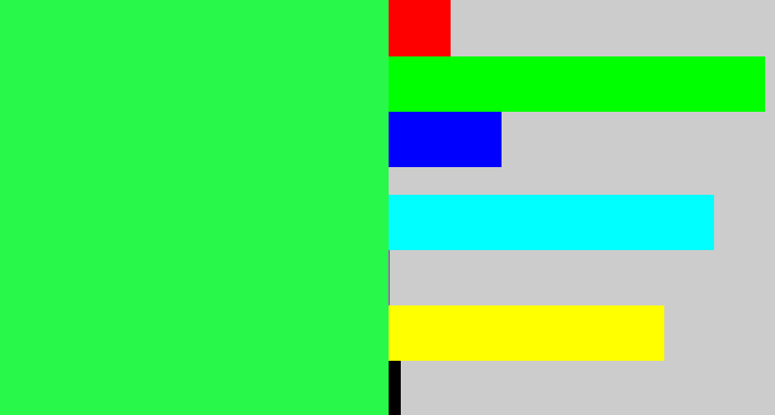 Hex color #28f849 - bright light green