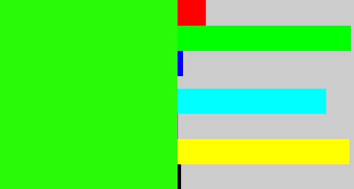 Hex color #28fa08 - electric green