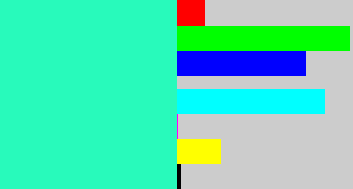 Hex color #28fabb - greenish cyan
