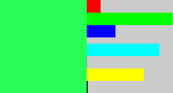 Hex color #28fd55 - bright light green