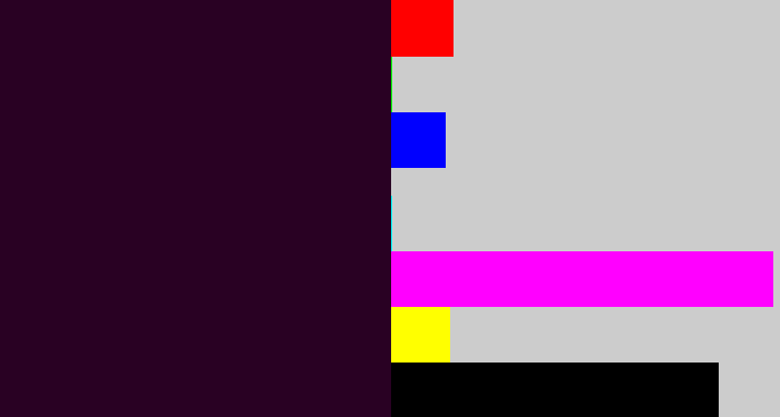 Hex color #290123 - very dark purple