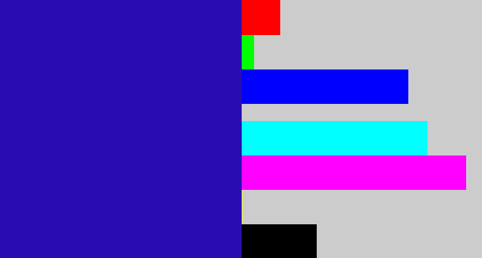 Hex color #290db1 - ultramarine