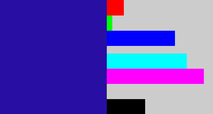 Hex color #290ea4 - ultramarine