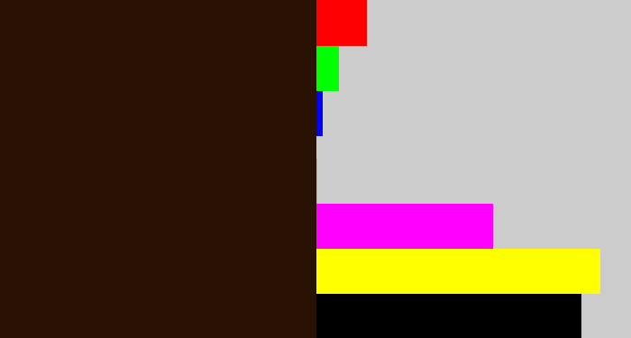 Hex color #291204 - dark brown