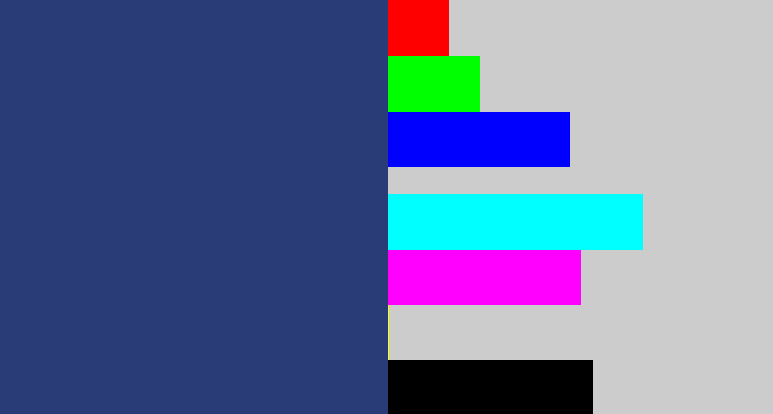 Hex color #293c77 - dark slate blue