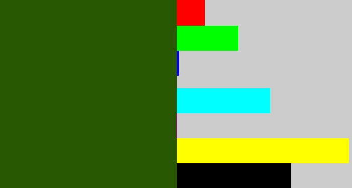 Hex color #295802 - navy green