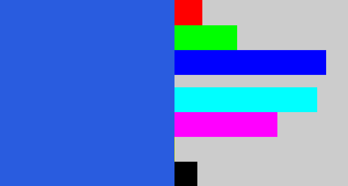 Hex color #295cdf - azul