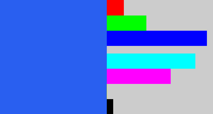Hex color #295ff0 - azul