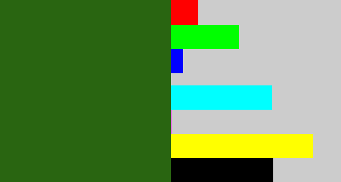 Hex color #296511 - navy green