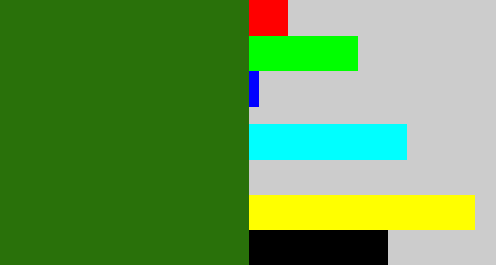 Hex color #29710a - tree green