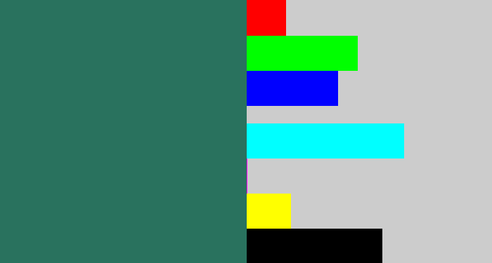Hex color #29725e - dark green blue
